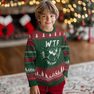 Thanksgiving Friends Knit Sweatshirt WTF Wine Tasting Friends Drinking Club TS10 Christmas Print Your Wear