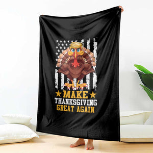 Funny Trump Thanksgiving Throw Blanket Make Thanksgiving Great Again Trump Turkey US Flag TS10 Print Your Wear