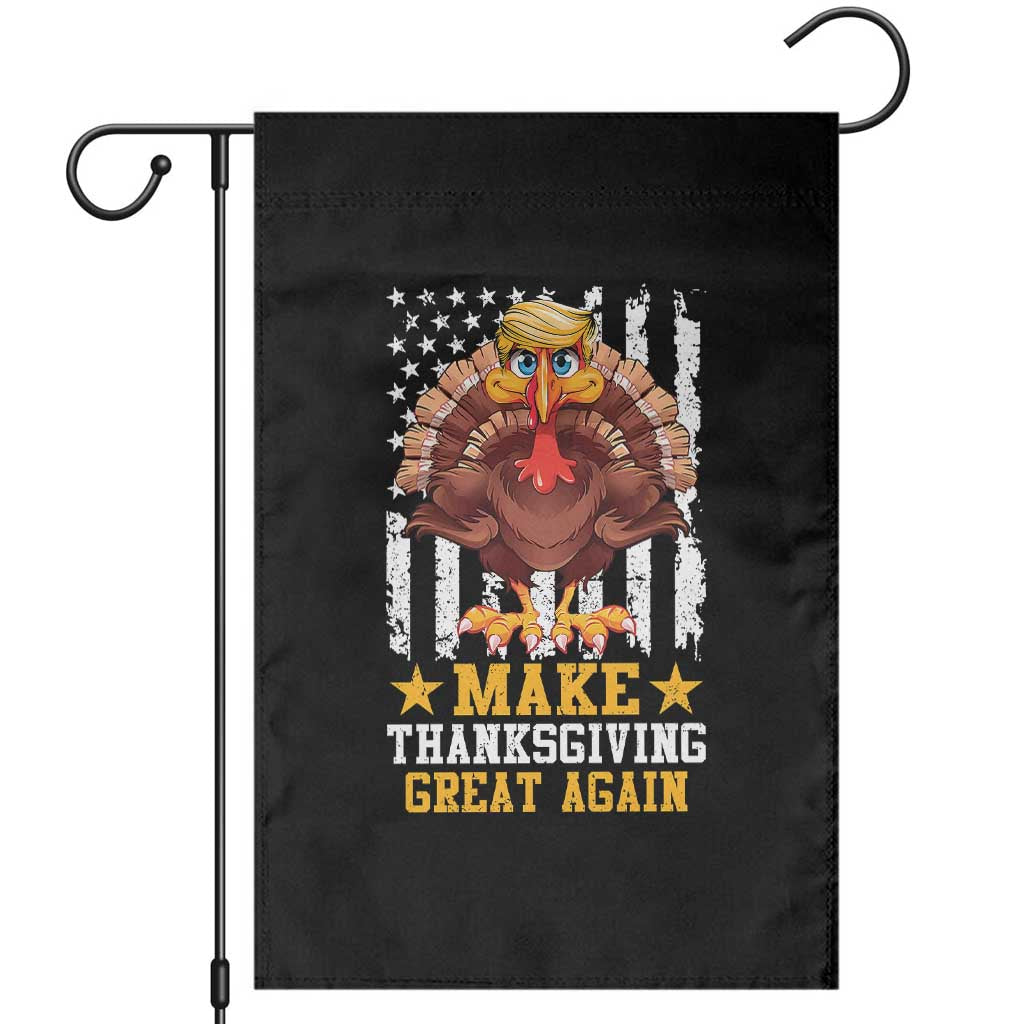 Funny Trump Thanksgiving Garden Flag Make Thanksgiving Great Again Trump Turkey US Flag TS10 Black Print Your Wear