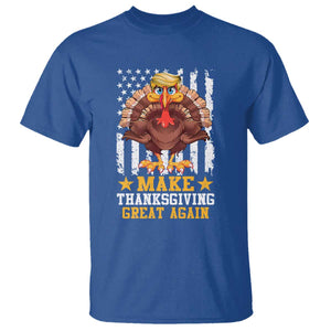 Funny Trump Thanksgiving T Shirt Make Thanksgiving Great Again Trump Turkey US Flag TS10 Royal Blue Print Your Wear