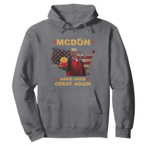 Funny Trump 2024 Hoodie President Trump Makes Fries Great Again American Flag TS10 Charcoal Print Your Wear