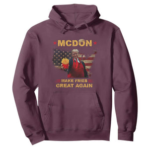 Funny Trump 2024 Hoodie President Trump Makes Fries Great Again American Flag TS10 Maroon Print Your Wear