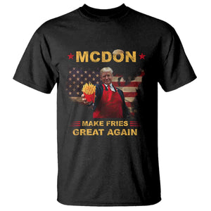 Funny Trump 2024 T Shirt President Trump Makes Fries Great Again American Flag TS10 Black Print Your Wear