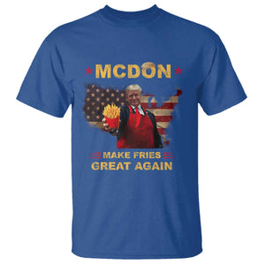 Funny Trump 2024 T Shirt President Trump Makes Fries Great Again American Flag TS10 Royal Blue Print Your Wear