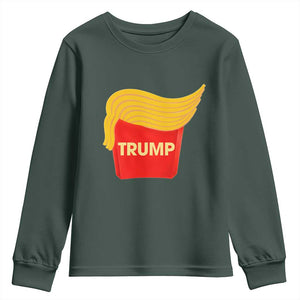 Funny Trump Fries Youth Sweatshirt Mac Daddy Gift for Republican TS10 Dark Forest Green Print Your Wear