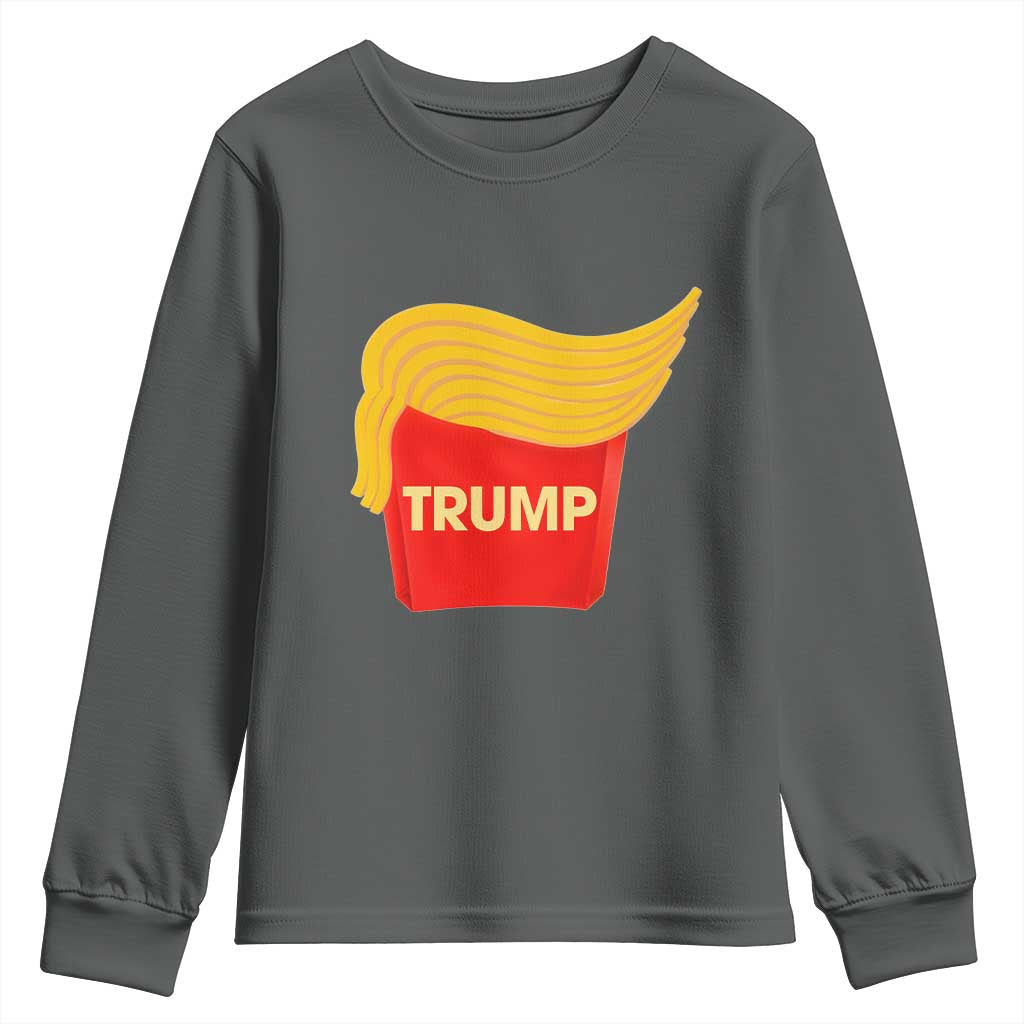 Funny Trump Fries Youth Sweatshirt Mac Daddy Gift for Republican TS10 Dark Heather Print Your Wear