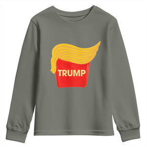 Funny Trump Fries Youth Sweatshirt Mac Daddy Gift for Republican TS10 Military Green Print Your Wear