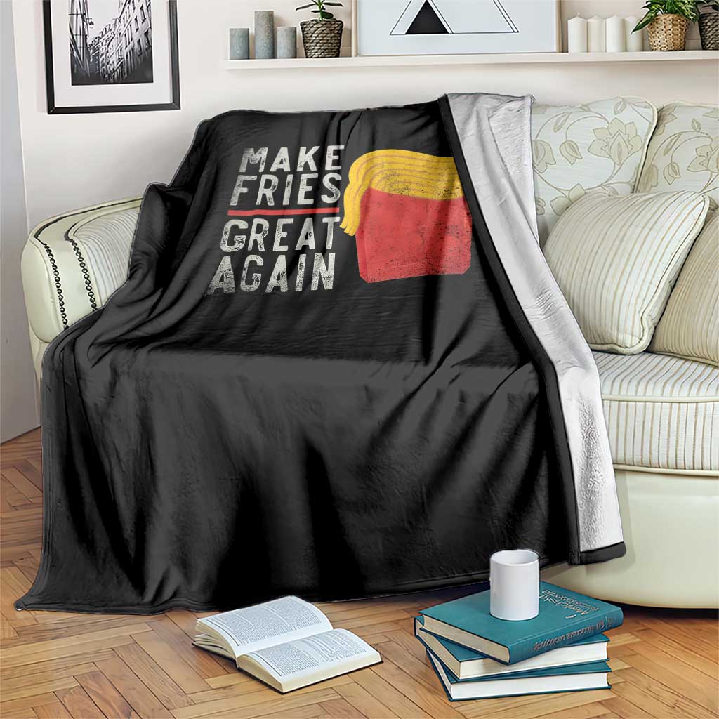 Funny Fries Throw Blanket Vintage Make Fries Great Again TS10 Print Your Wear