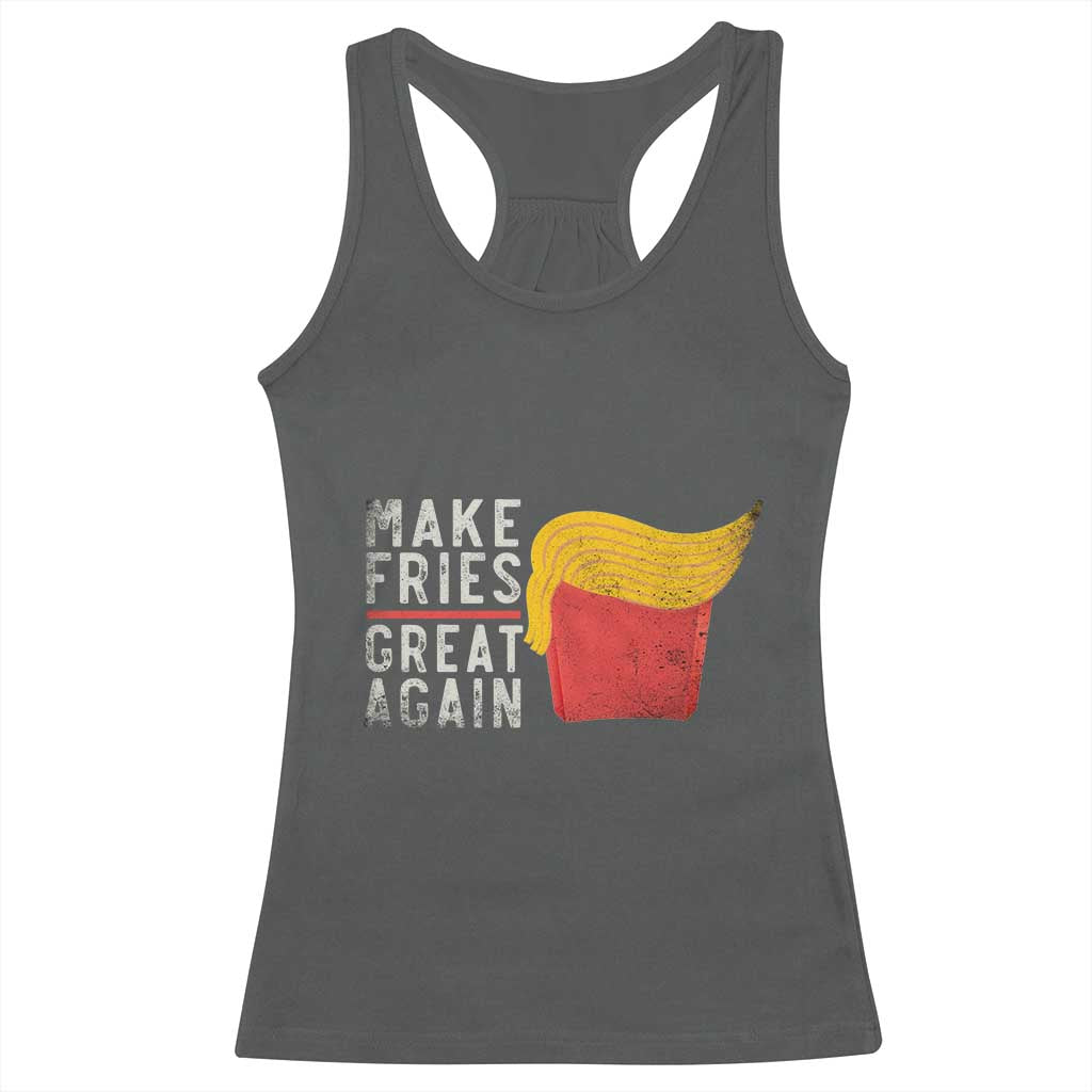 Funny Fries Racerback Tank Top Vintage Make Fries Great Again TS10 Dark Heather Print Your Wear