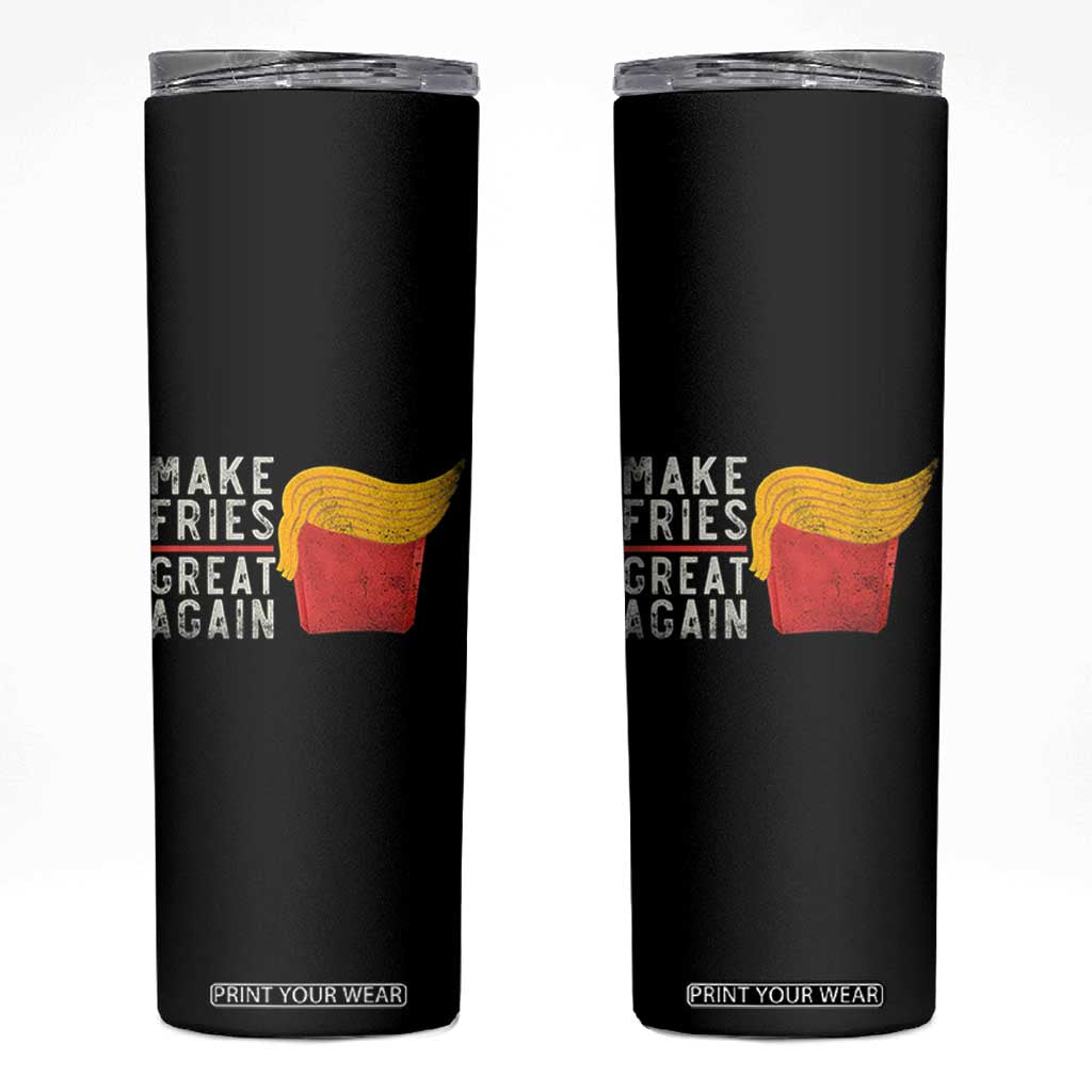 Funny Fries Skinny Tumbler Vintage Make Fries Great Again TS10 Black Print Your Wear