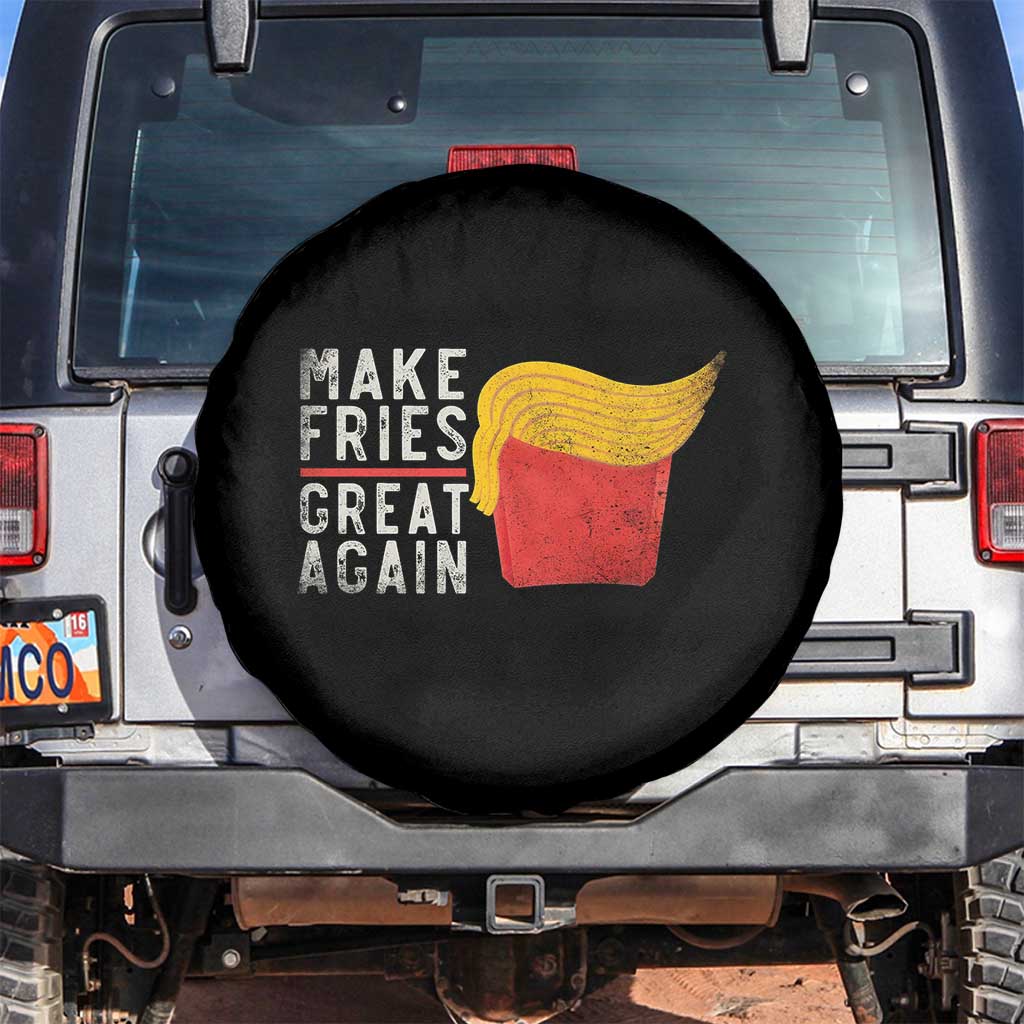 Funny Fries Spare Tire Cover Vintage Make Fries Great Again TS10 No hole Black Print Your Wear