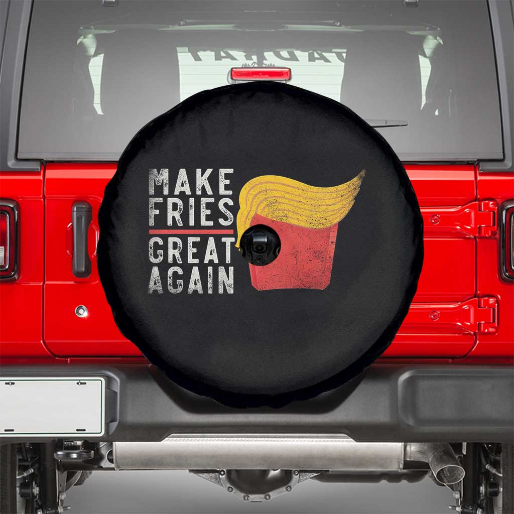 Funny Fries Spare Tire Cover Vintage Make Fries Great Again TS10 Black Print Your Wear