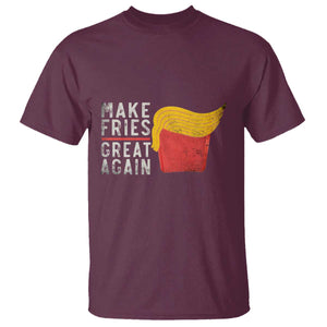 Funny Fries T Shirt Vintage Make Fries Great Again TS10 Maroon Print Your Wear