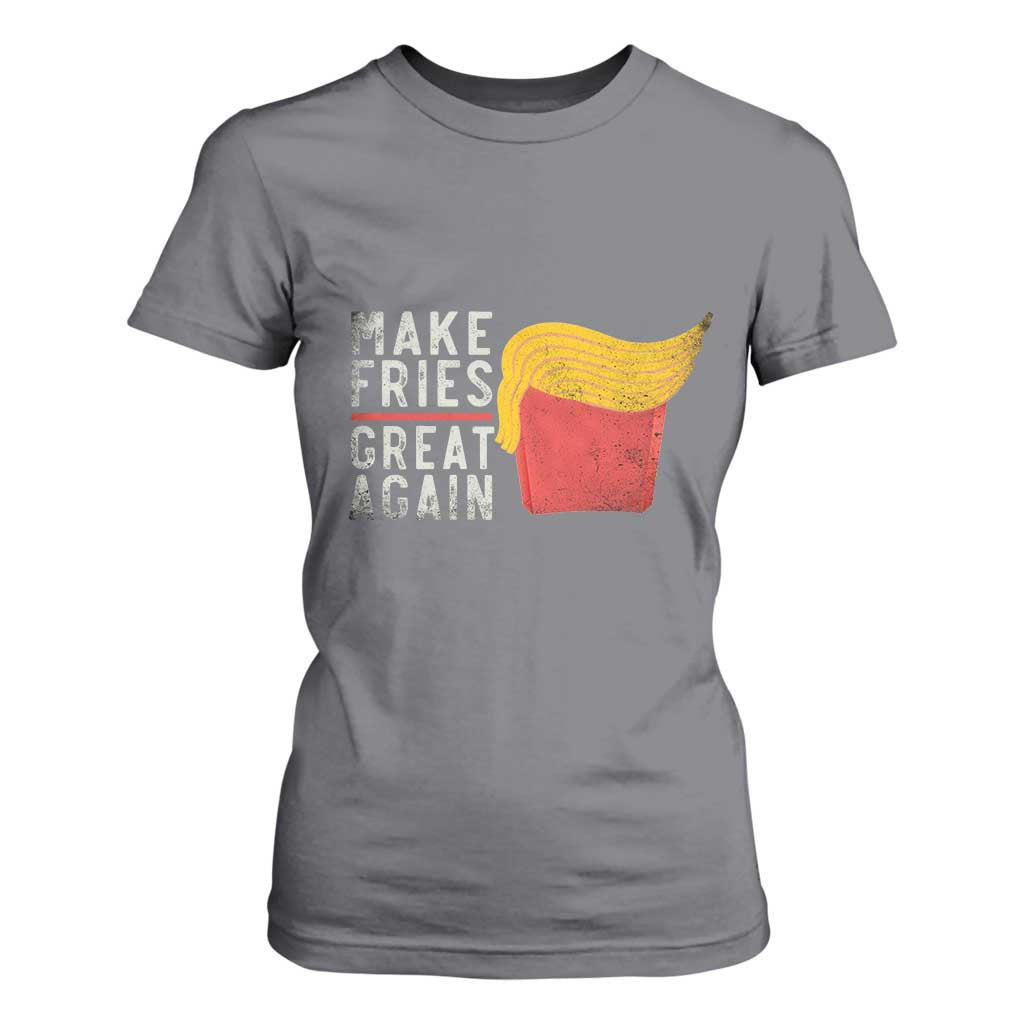 Funny Fries T Shirt For Women Vintage Make Fries Great Again TS10 Charcoal Print Your Wear