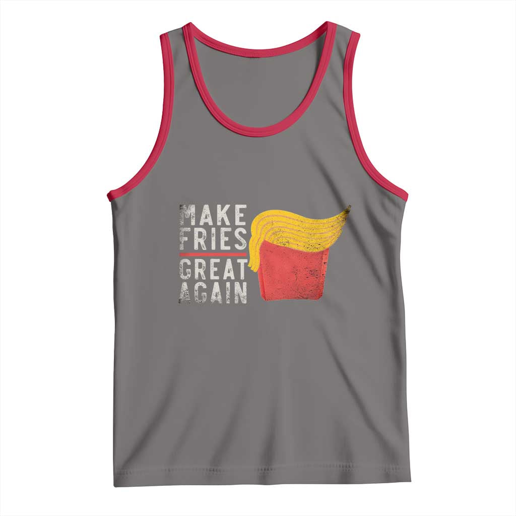 Funny Fries Tank Top Vintage Make Fries Great Again TS10 Deep Heather Red Print Your Wear