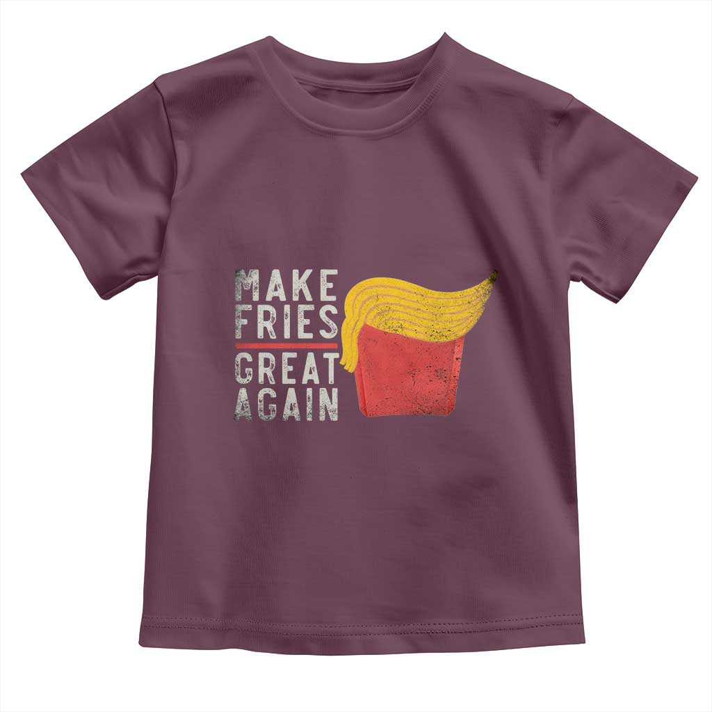 Funny Fries Toddler T Shirt Vintage Make Fries Great Again TS10 Maroon Print Your Wear