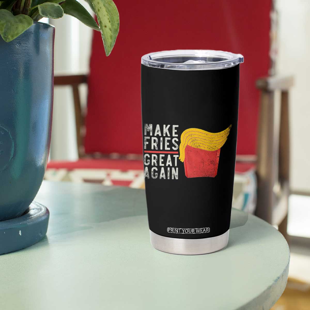 Funny Fries Tumbler Cup Vintage Make Fries Great Again TS10 Print Your Wear