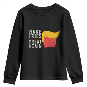 Funny Fries Youth Sweatshirt Vintage Make Fries Great Again TS10 Black Print Your Wear