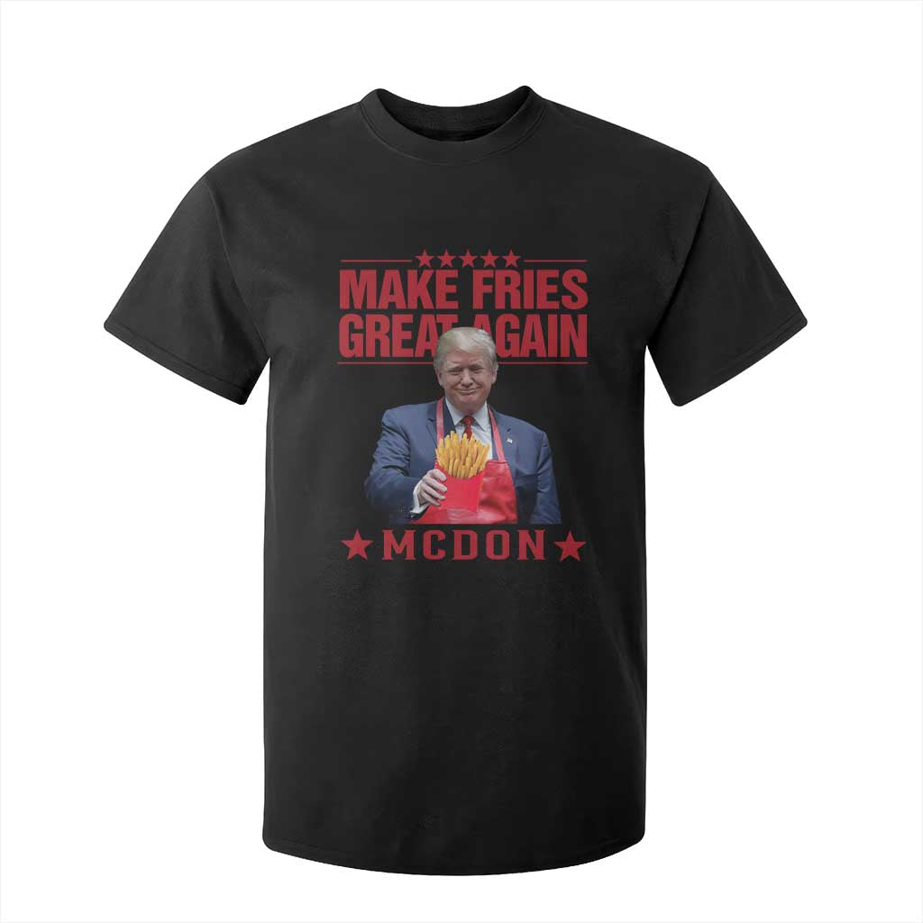 Funny Trump 2024 T Shirt For Kid McDon Trump Makes Fries Great Again TS10 Black Print Your Wear