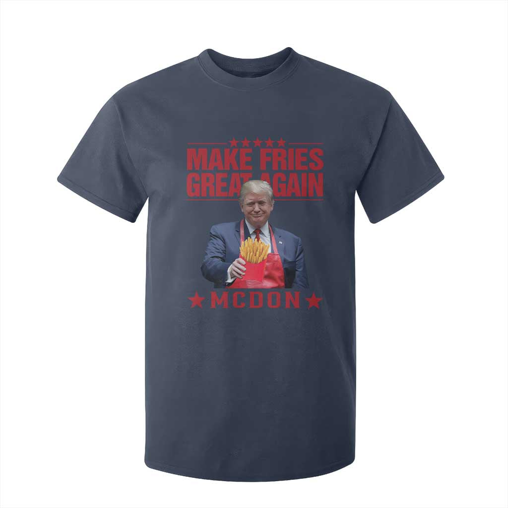 Funny Trump 2024 T Shirt For Kid McDon Trump Makes Fries Great Again TS10 Navy Print Your Wear