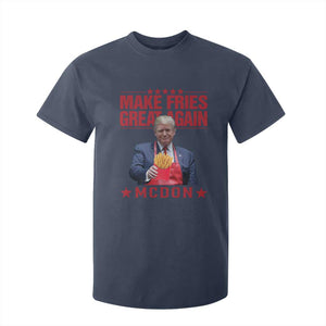 Funny Trump 2024 T Shirt For Kid McDon Trump Makes Fries Great Again TS10 Navy Print Your Wear