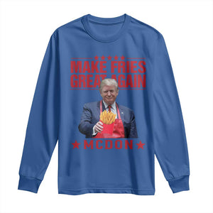 Funny Trump 2024 Long Sleeve Shirt McDon Trump Makes Fries Great Again TS10 Royal Blue Print Your Wear