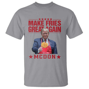 Funny Trump 2024 T Shirt McDon Trump Makes Fries Great Again TS10 Sport Gray Print Your Wear