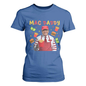Funny Trump 2024 T Shirt For Women Mac Daddy Makes Fries Fast Food TS10 Royal Blue Print Your Wear