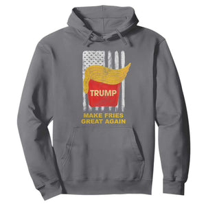 Funny Trump 2024 Hoodie President Trump Makes Fries Great Again US Flag TS10 Charcoal Print Your Wear