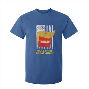 Funny Trump 2024 T Shirt For Kid President Trump Makes Fries Great Again US Flag TS10 Royal Blue Print Your Wear