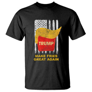 Funny Trump 2024 T Shirt President Trump Makes Fries Great Again US Flag TS10 Black Print Your Wear