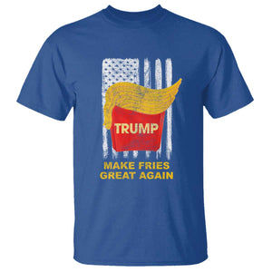 Funny Trump 2024 T Shirt President Trump Makes Fries Great Again US Flag TS10 Royal Blue Print Your Wear