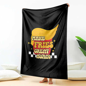 Funny Fries Throw Blanket Make Fries Great Again Checkered TS10 Print Your Wear
