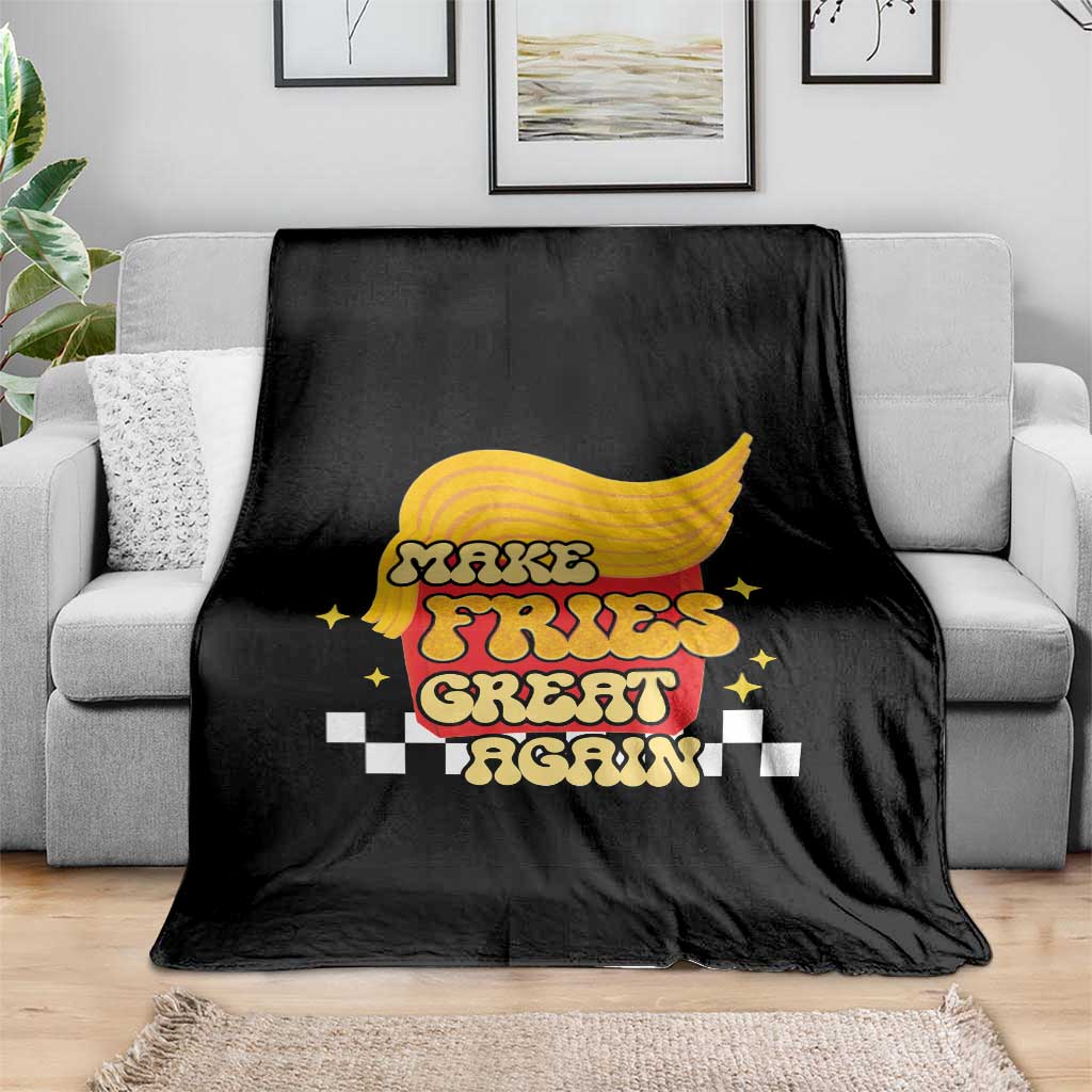 Funny Fries Throw Blanket Make Fries Great Again Checkered TS10 Print Your Wear