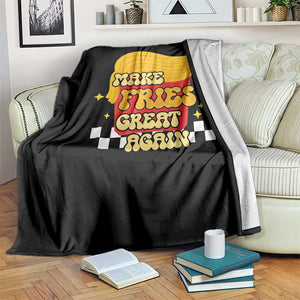 Funny Fries Throw Blanket Make Fries Great Again Checkered TS10 Print Your Wear