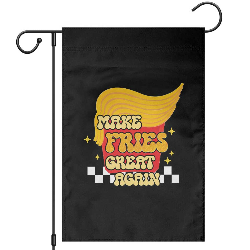 Funny Fries Garden Flag Make Fries Great Again Checkered TS10 Black Print Your Wear