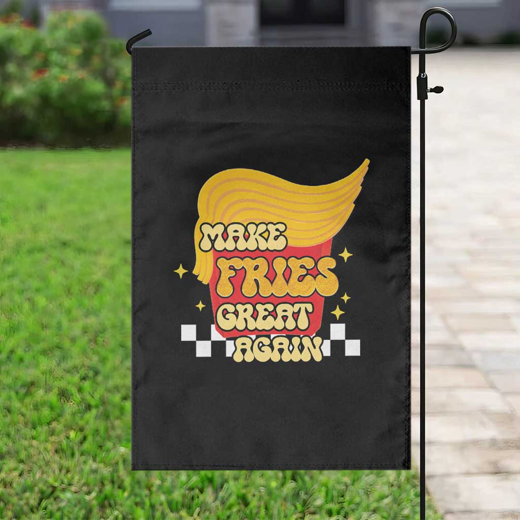 Funny Fries Garden Flag Make Fries Great Again Checkered TS10 Print Your Wear
