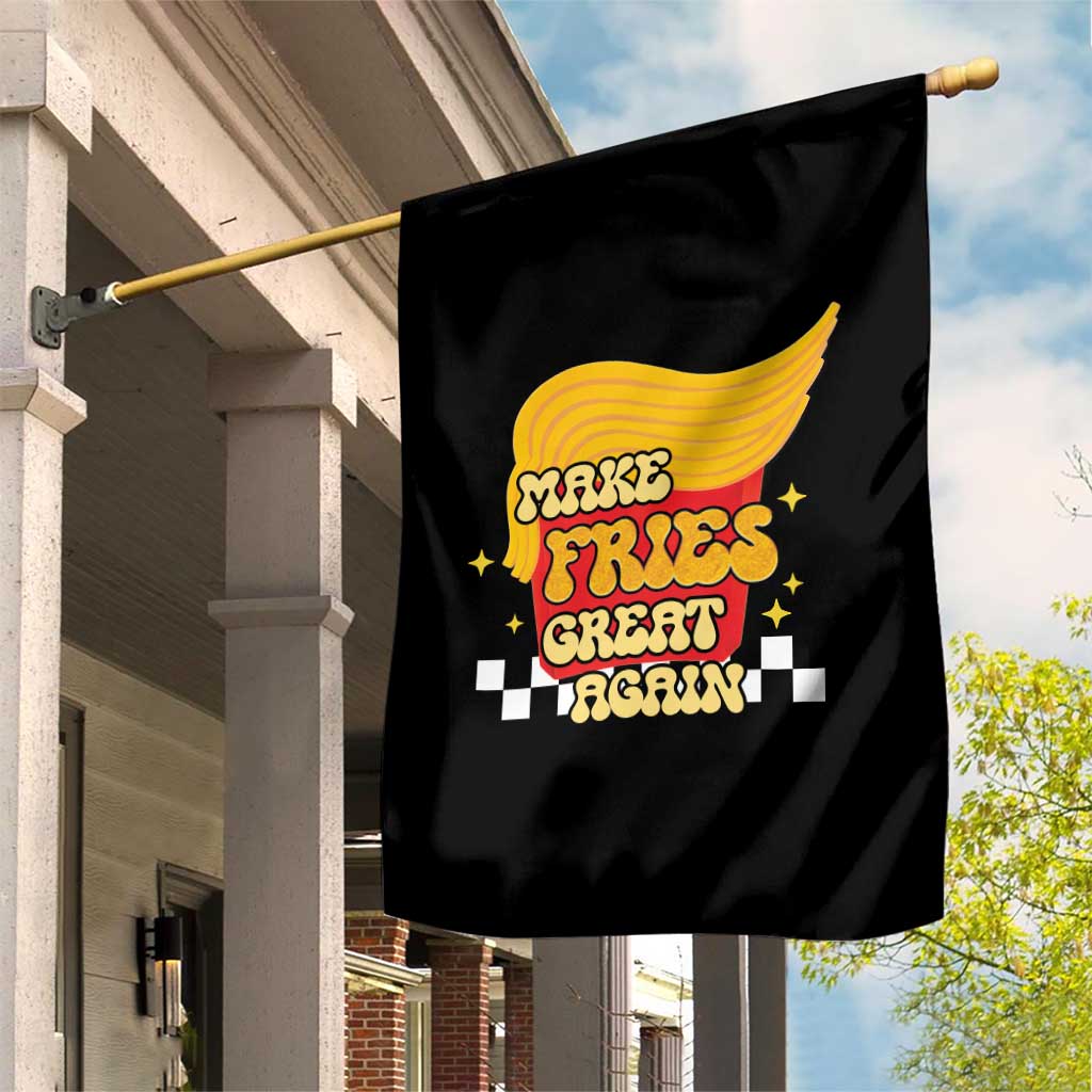 Funny Fries Garden Flag Make Fries Great Again Checkered TS10 Print Your Wear
