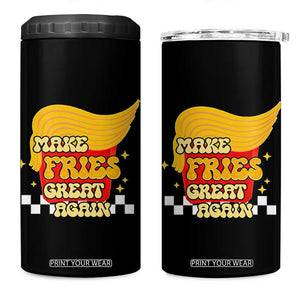 Funny Fries 4 in 1 Can Cooler Tumbler Make Fries Great Again Checkered TS10 One Size: 16 oz Black Print Your Wear