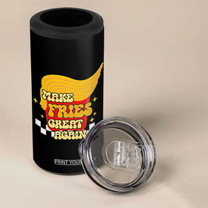 Funny Fries 4 in 1 Can Cooler Tumbler Make Fries Great Again Checkered TS10 Print Your Wear