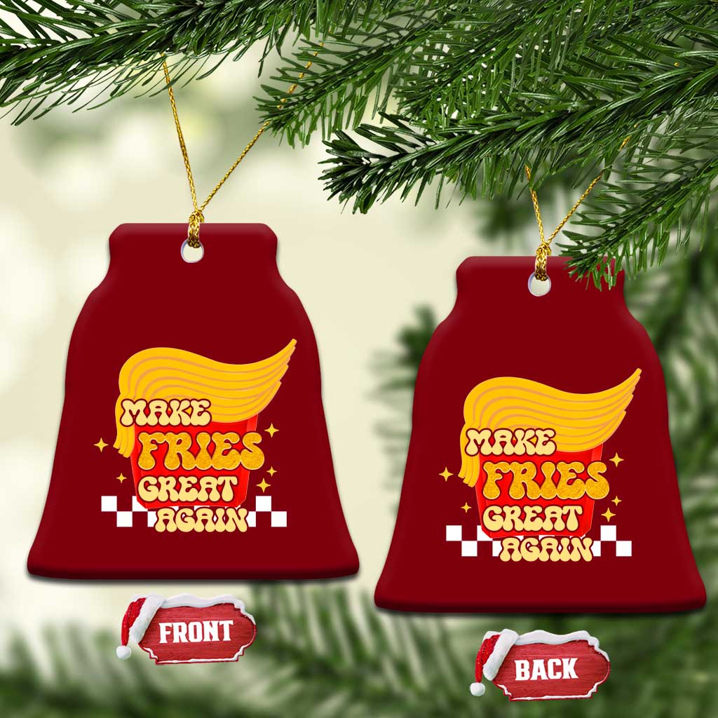Funny Fries Ceramic Ornament Make Fries Great Again Checkered TS10 Print Your Wear