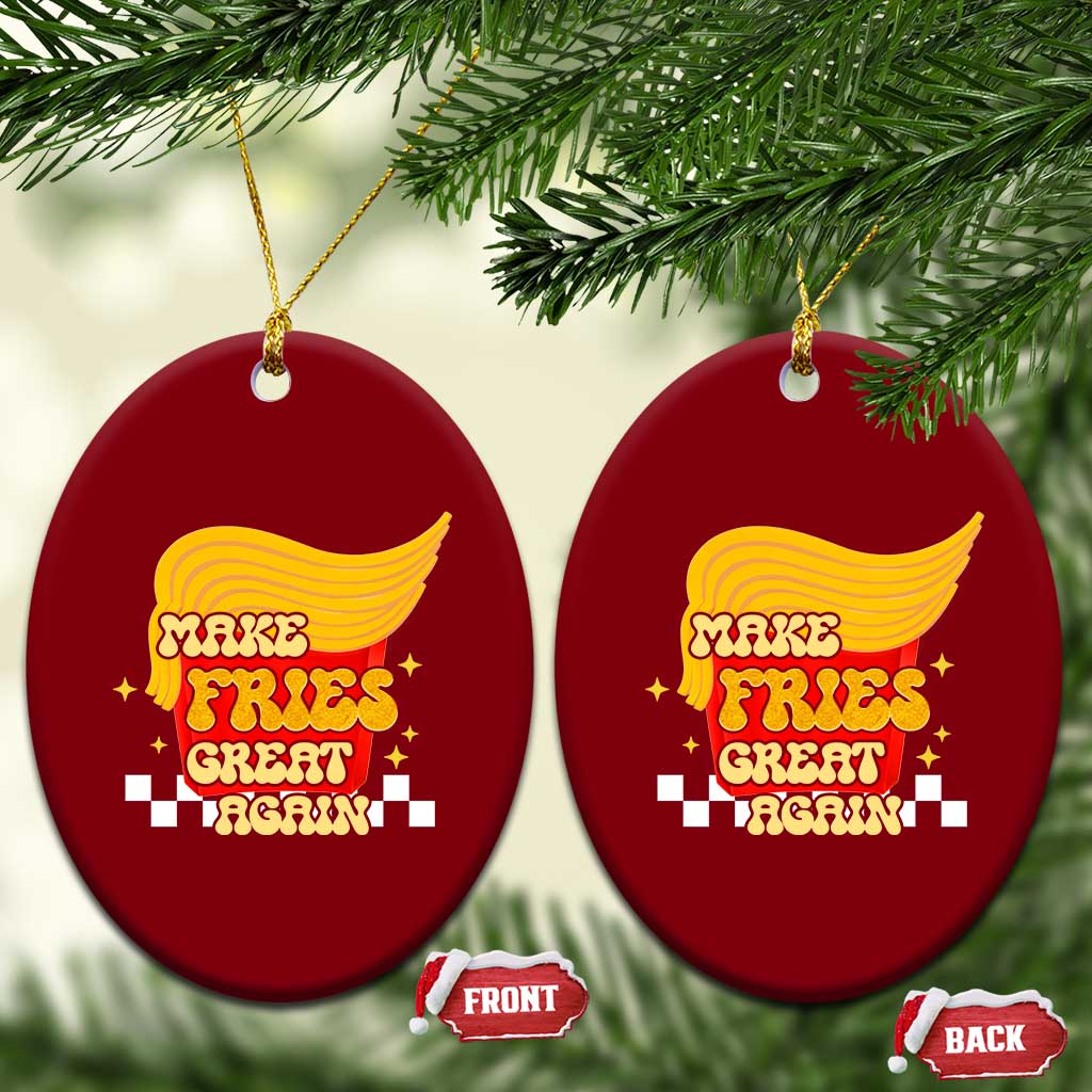 Funny Fries Ceramic Ornament Make Fries Great Again Checkered TS10 Print Your Wear