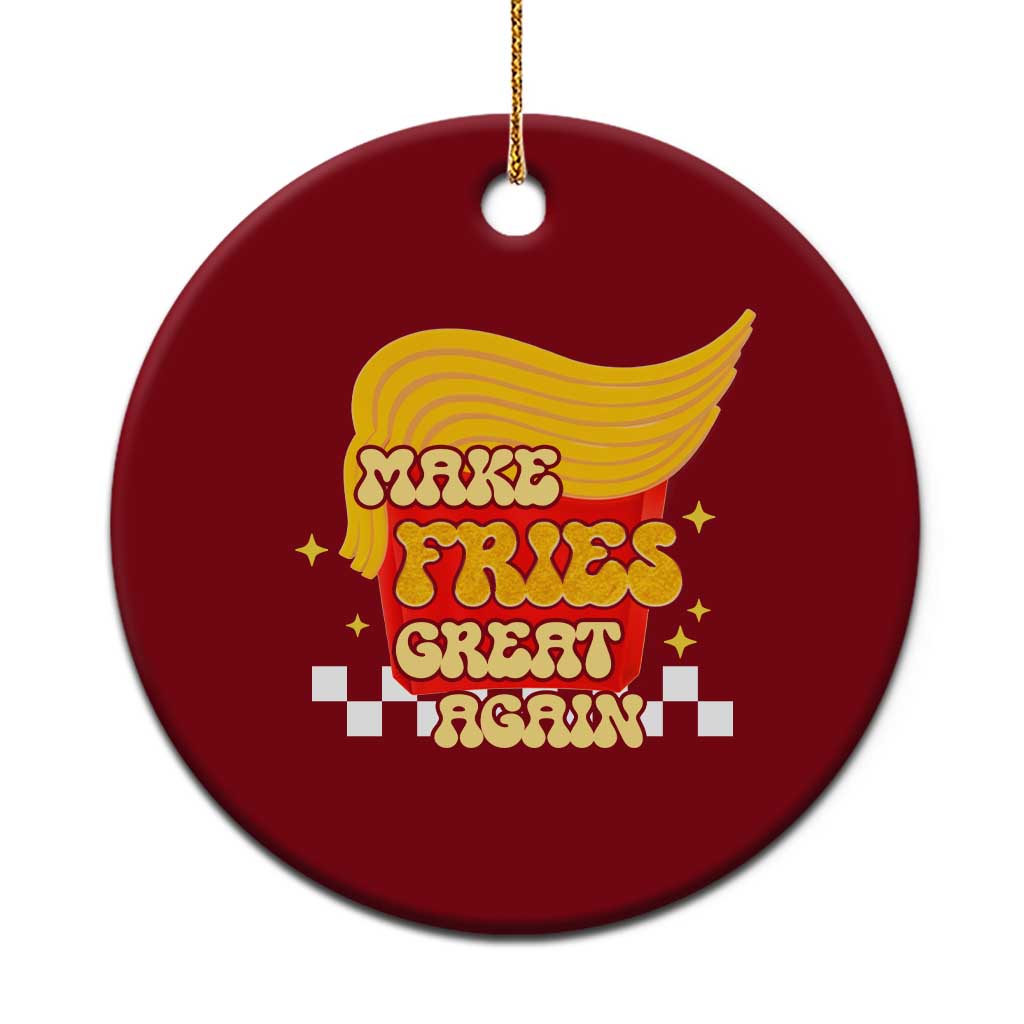Funny Fries Ceramic Ornament Make Fries Great Again Checkered TS10 1pc Red Print Your Wear