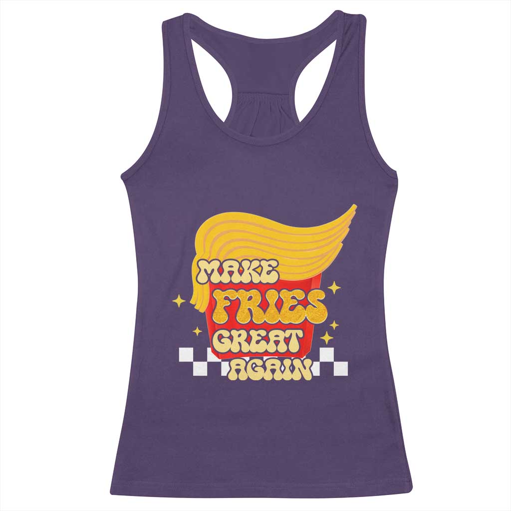 Funny Fries Racerback Tank Top Make Fries Great Again Checkered TS10 Purple Print Your Wear
