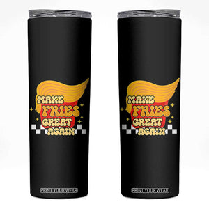 Funny Fries Skinny Tumbler Make Fries Great Again Checkered TS10 Black Print Your Wear