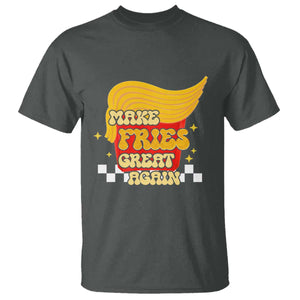 Funny Fries T Shirt Make Fries Great Again Checkered TS10 Dark Heather Print Your Wear