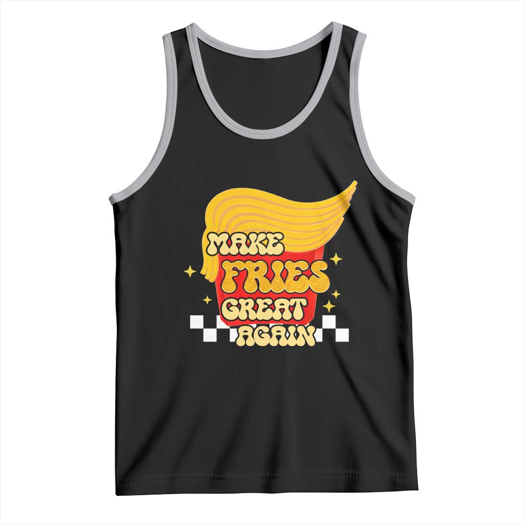 Funny Fries Tank Top Make Fries Great Again Checkered TS10 Black Athletic Heather Print Your Wear