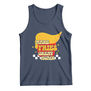 Funny Fries Tank Top Make Fries Great Again Checkered TS10 Navy Print Your Wear