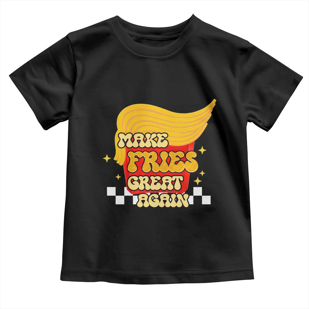 Funny Fries Toddler T Shirt Make Fries Great Again Checkered TS10 Black Print Your Wear