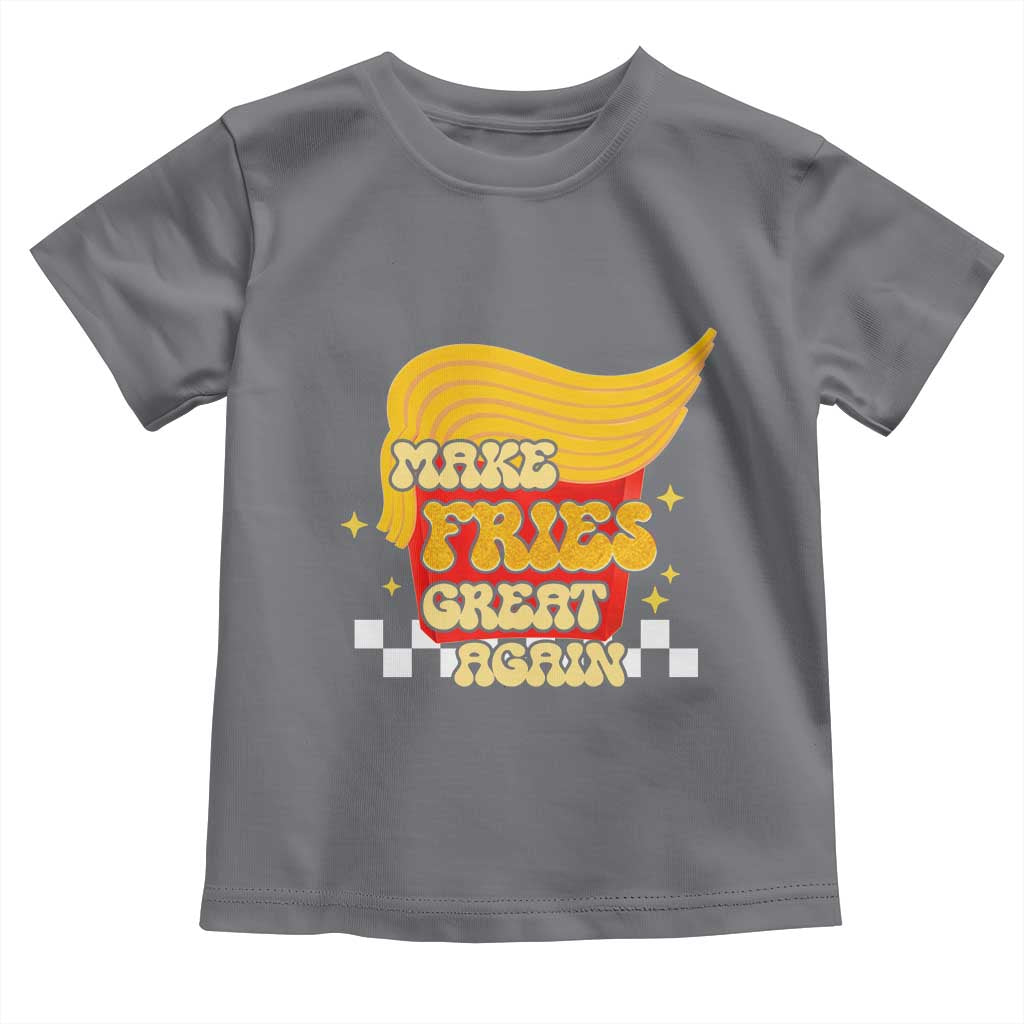 Funny Fries Toddler T Shirt Make Fries Great Again Checkered TS10 Charcoal Print Your Wear